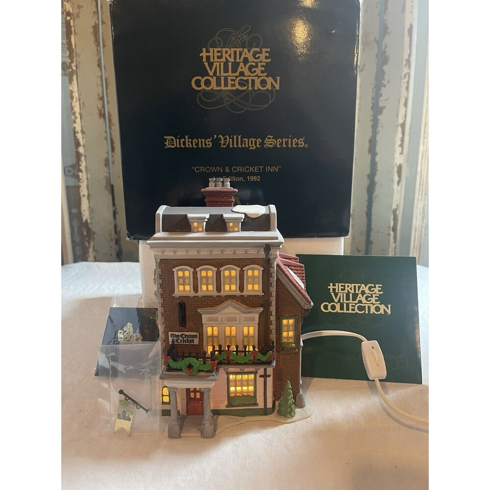 Department 56 Heritage Collection Dickens Village Crown & Cricket Inn 1ST Ed